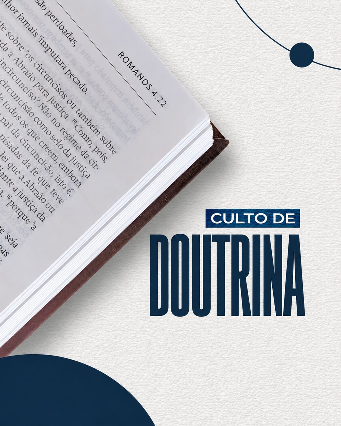 Cartaz do Culto de Doutrina com Bíblia aberta